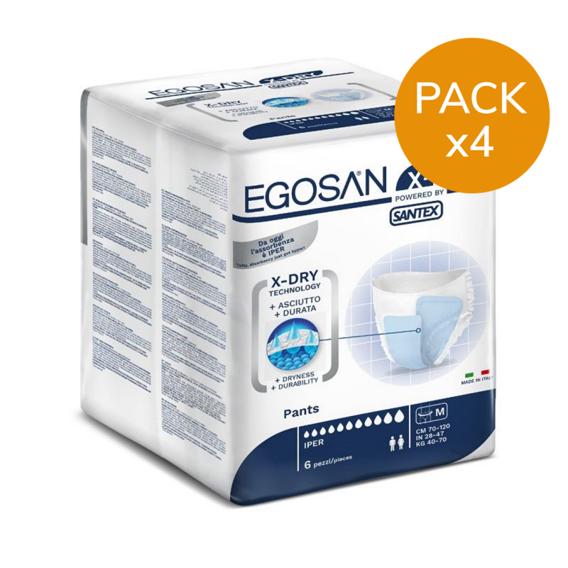 EGOSAN Pants M X-Dry - Pack de 4 sachets - Slip absorbant Egosan Pants - 5