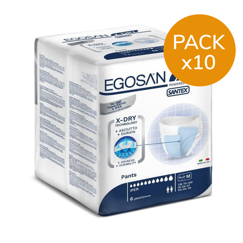 EGOSAN Pants M X-Dry - Pack de 10 sachets - Slip absorbant /Pants Egosan Pants - 1 EGOSAN Pants M X-Dry - Pack de 10 sachets - Slip absorbant /Pants Egosan Pants - 1