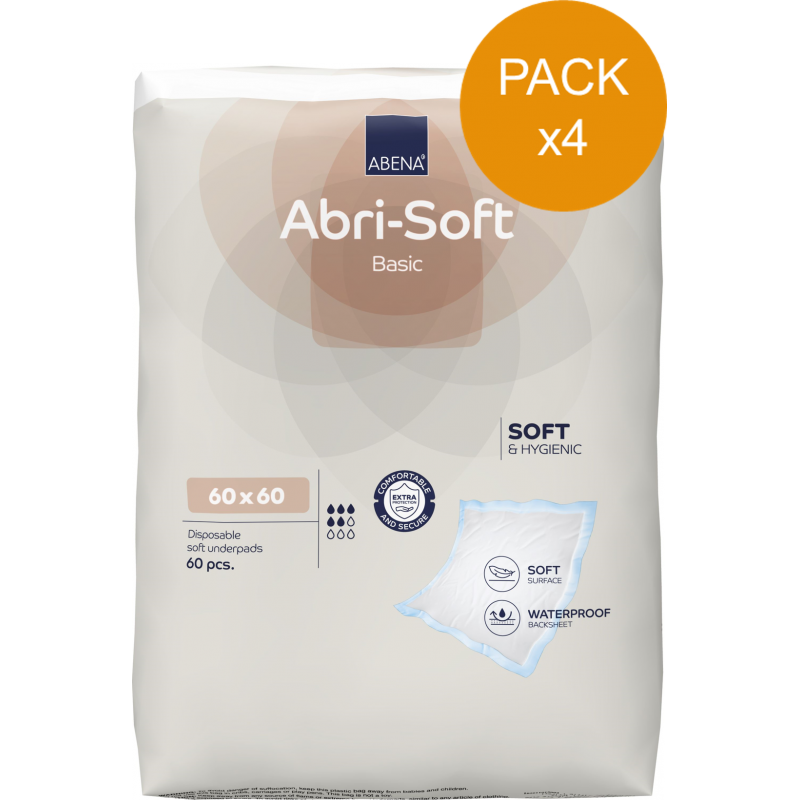 Abri-Soft basic 60x60 - Alèse jetable - Pack de 4 sachets Abena Abri Soft - 1