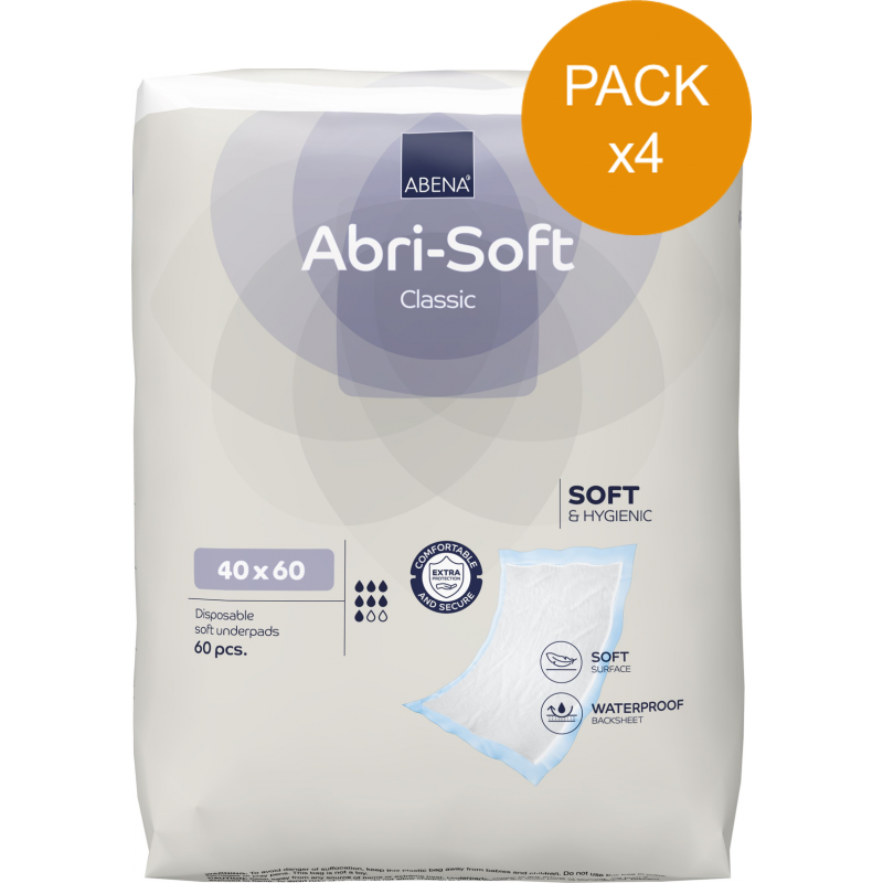Abri-Soft Classic 40x60 - Alèse jetable - Pack de 4 sachets Abena Abri Soft - 1
