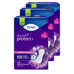 TENA Discreet Maxi Night - Protection urinaire femme - Pack de 3 sachets Tena Discreet - 1