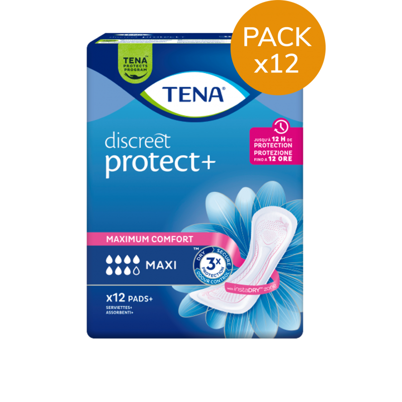 TENA Discreet Maxi - Protection urinaire femme - Pack de 12 sachets Tena Discreet - 1