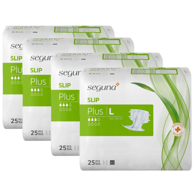 SEGUNA Slip plus L - Couches adultes - Pack de 4 sachets Seguna Slip - 1 SEGUNA Slip plus L - Couches adultes - Pack de 4 sachets Seguna Slip - 1