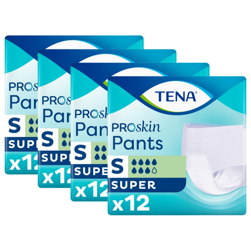 TENA Pants ProSkin Super S - Pack de 4 sachets - Slip Absorbant / Pants Tena Pants - 1 TENA Pants ProSkin Super S - Pack de 4 sachets - Slip Absorbant / Pants Tena Pants - 1