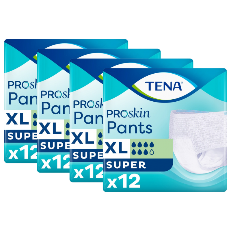 TENA Pants ProSkin Super XL - Pack de 4 sachets - Slip Absorbant / Pants Tena Pants - 1 TENA Pants ProSkin Super XL - Pack de 4 sachets - Slip Absorbant / Pants Tena Pants - 1