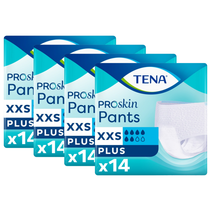 TENA Pants ProSkin Plus XXS - Slip Absorbant / Pants - Pack de 4 sachets Tena Pants - 1 TENA Pants ProSkin Plus XXS - Slip Absorbant / Pants - Pack de 4 sachets Tena Pants - 1