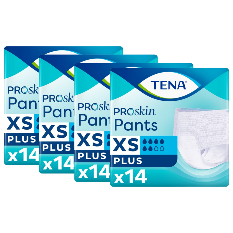 TENA Pants ProSkin Plus XS - Slip Absorbant / Pants - Pack de 4 sachets Tena Pants - 1 TENA Pants ProSkin Plus XS - Slip Absorbant / Pants - Pack de 4 sachets Tena Pants - 1