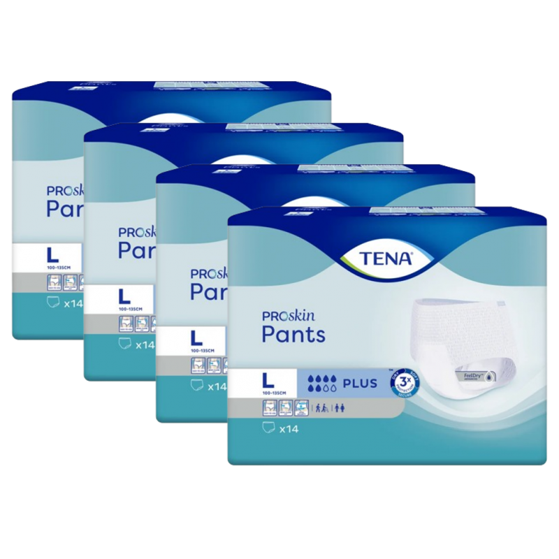 TENA Pants ProSkin Plus L - Pack de 4 sachets - Slip Absorbant / Pants Tena Pants - 1 TENA Pants ProSkin Plus L - Pack de 4 sachets - Slip Absorbant / Pants Tena Pants - 1