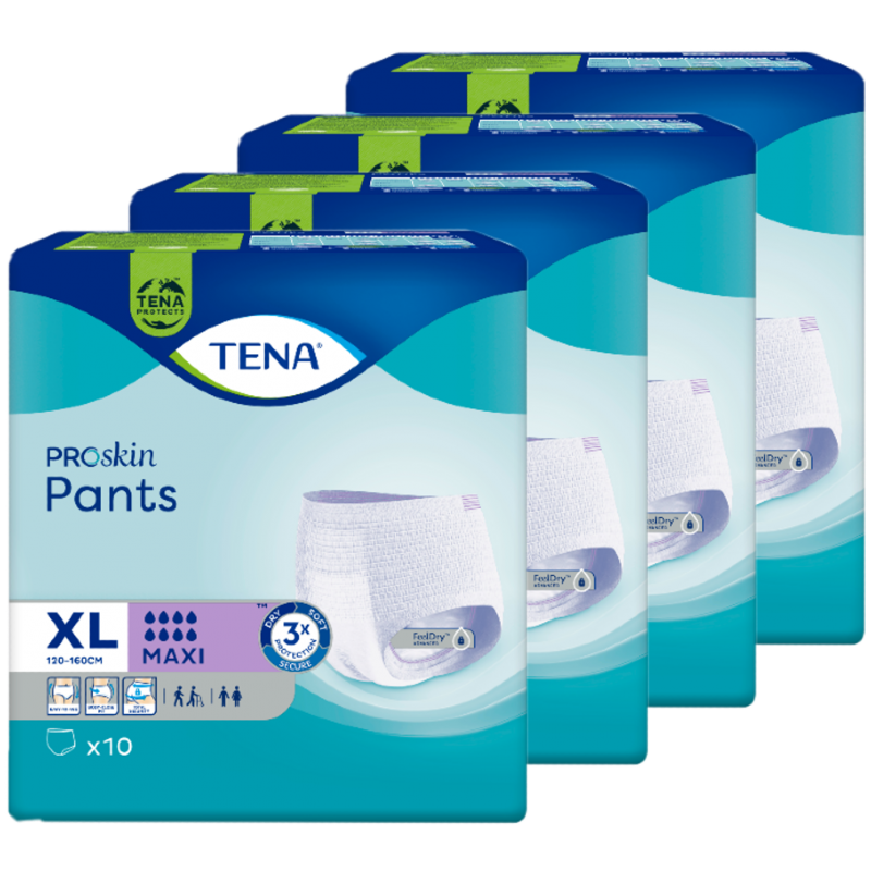 TENA Pants ProSkin Maxi XL - Slip Absorbant / Pants - Pack de 4 sachets Tena Pants - 1 TENA Pants ProSkin Maxi XL - Slip Absorbant / Pants - Pack de 4 sachets Tena Pants - 1