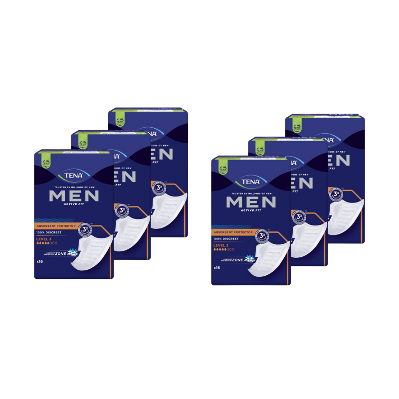 TENA Men Niveau 3 - Protection urinaire homme - Pack de 6 sachets Tena Men - 7