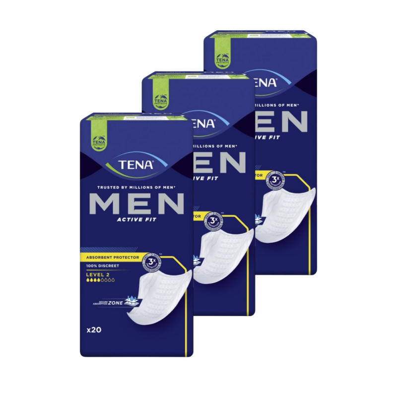 TENA Men Niveau 2 - Protection urinaire homme - Pack de 3 sachets Tena Men - 5 TENA Men Niveau 2 - Protection urinaire homme - Pack de 3 sachets Tena Men - 5