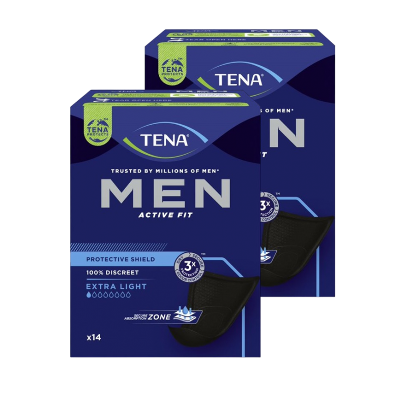 TENA Men Extra Light - Protection urinaire homme - Pack de 2 sachets Tena Men - 6 TENA Men Extra Light - Protection urinaire homme - Pack de 2 sachets Tena Men - 6