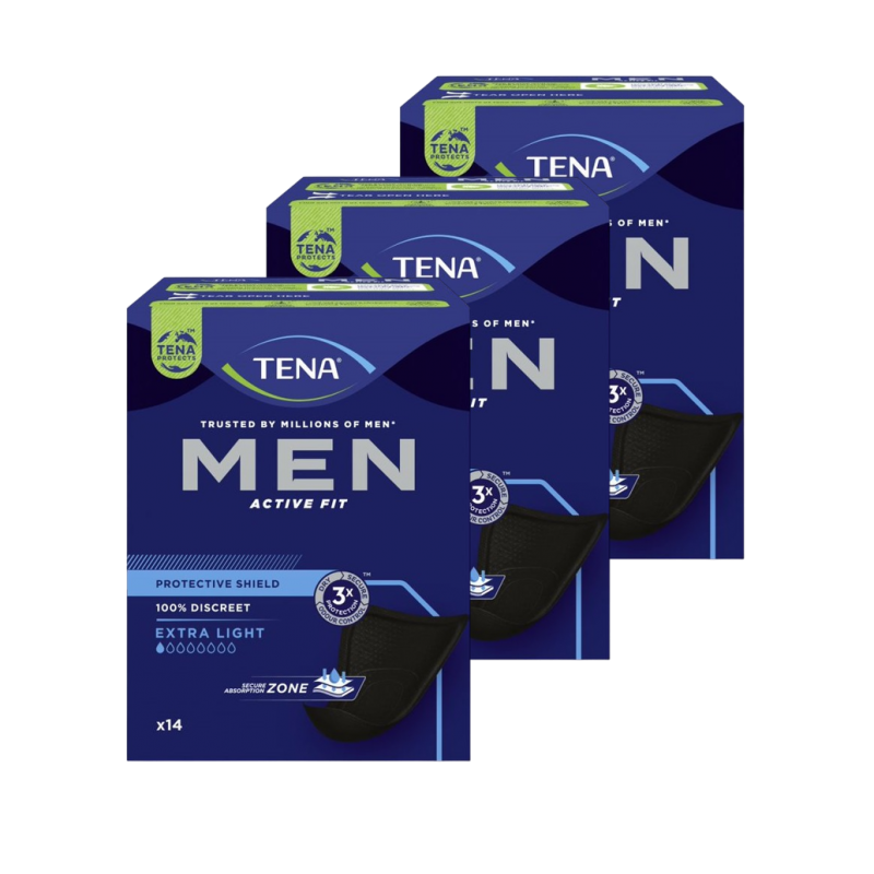 TENA Men Extra Light - Protection urinaire homme - Pack de 3 sachets Tena Men - 6 TENA Men Extra Light - Protection urinaire homme - Pack de 3 sachets Tena Men - 6