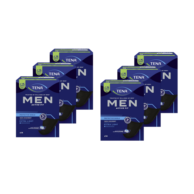 TENA Men Extra Light  - Protection urinaire homme - Pack de 6 sachets Tena Men - 6