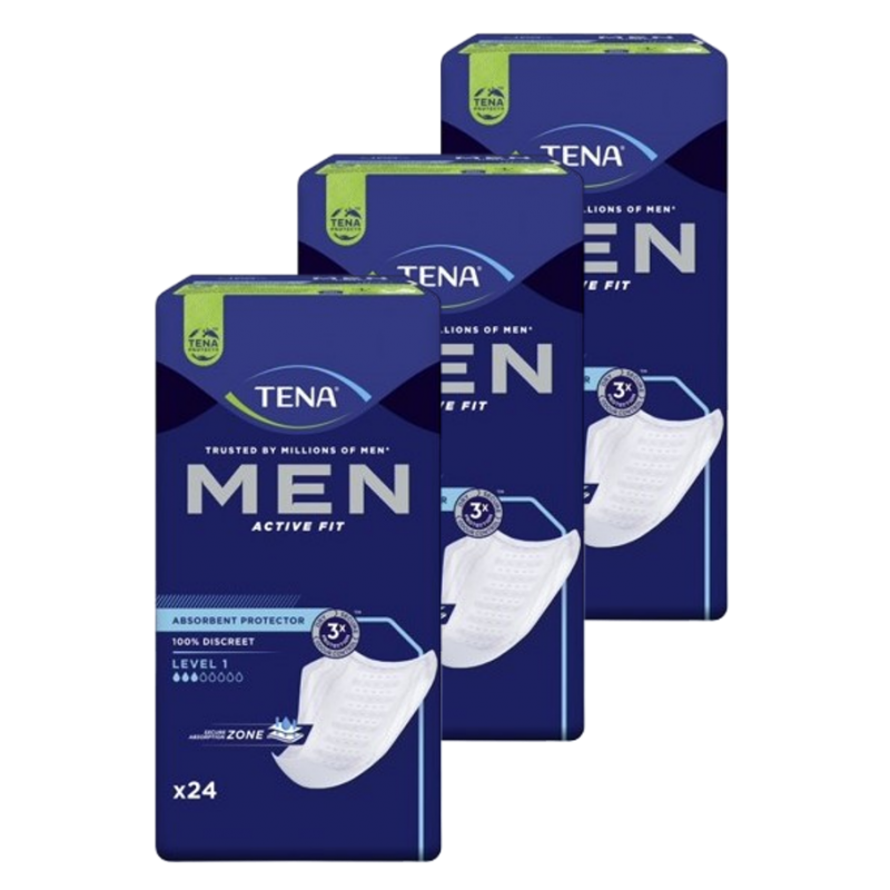 TENA Men Niveau 1 - Protection urinaire homme - Pack de 3 sachets Tena Men - 6 TENA Men Niveau 1 - Protection urinaire homme - Pack de 3 sachets Tena Men - 6