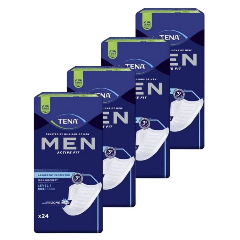 TENA Men Niveau 1 - Protection urinaire homme - Pack de 4 sachets Tena Men - 6