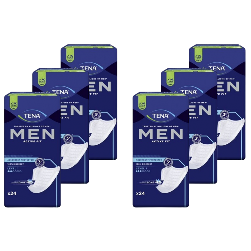 TENA Men Niveau 1 - Protection urinaire homme - Pack de 6 sachets Tena Men - 1 TENA Men Niveau 1 - Protection urinaire homme - Pack de 6 sachets Tena Men - 1