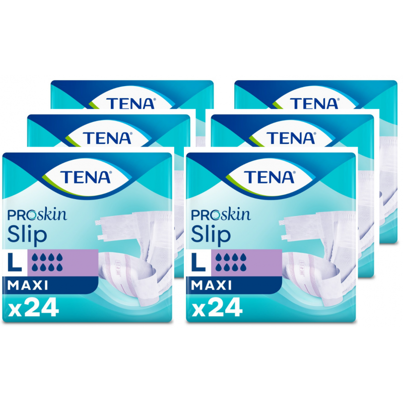 TENA Slip ProSkin Maxi L  - Couches adultes - Pack de 6 sachets Tena Slip - 1