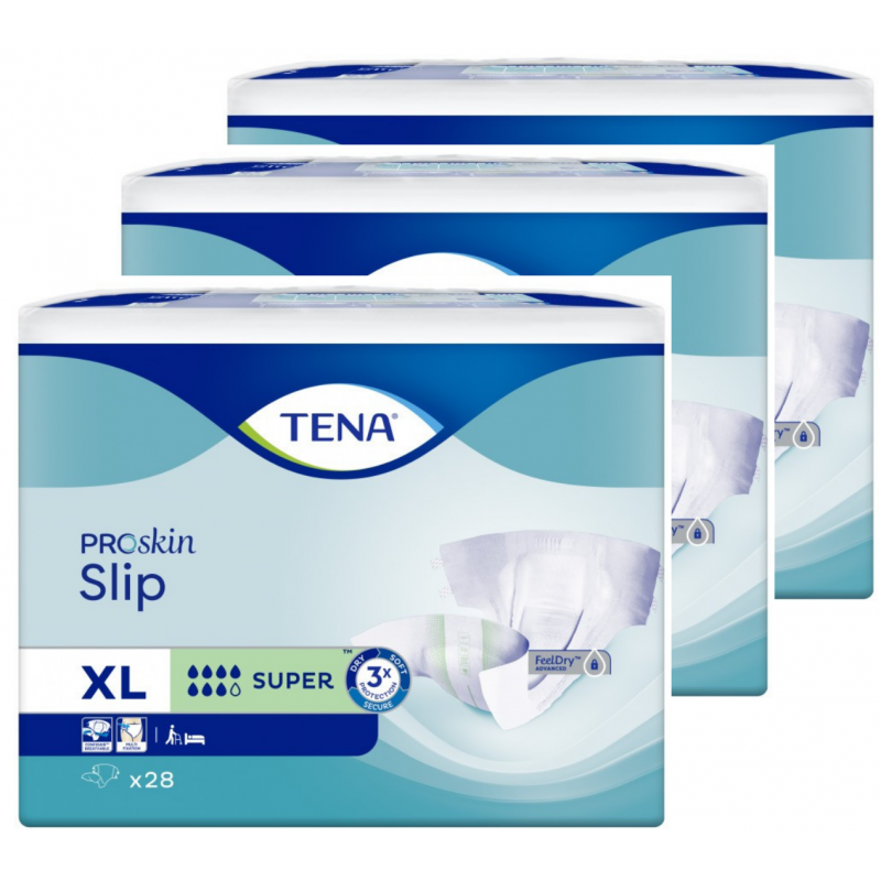 TENA Slip XL Super - Pack de 3 sachets - Couches adulte Tena Slip - 1 TENA Slip XL Super - Pack de 3 sachets - Couches adulte Tena Slip - 1