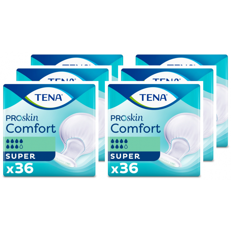 TENA Comfort ProSkin Super - Pack Economique - Protection urinaire anatomique Tena Comfort - 5 TENA Comfort ProSkin Super - Pack Economique - Protection urinaire anatomique Tena Comfort - 5