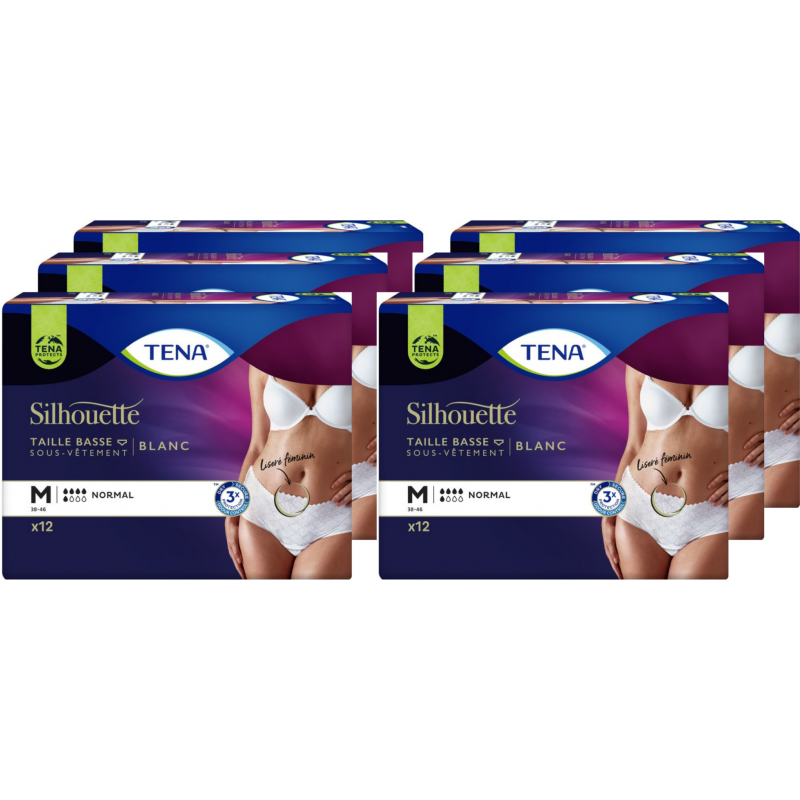 TENA Silhouette Normal - Medium - Protection urinaire femme - Pack de 6 sachets Tena Silhouette - 1