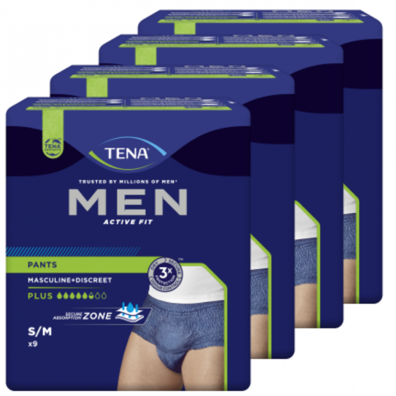 TENA Men Active Fit S/M - Protection urinaire homme- Pack de 4 sachets Tena Men - 6