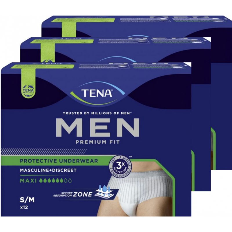TENA Men Premium Fit - Protection urinaire homme - S/M - Pack de 3 sachets Tena Men - 5