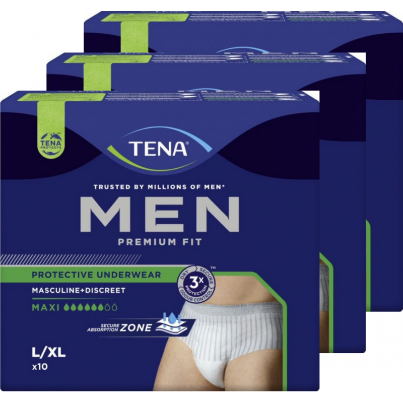 TENA Men Premium Fit - Protection urinaire homme - L/XL - Pack de 3 sachets Tena Men - 5