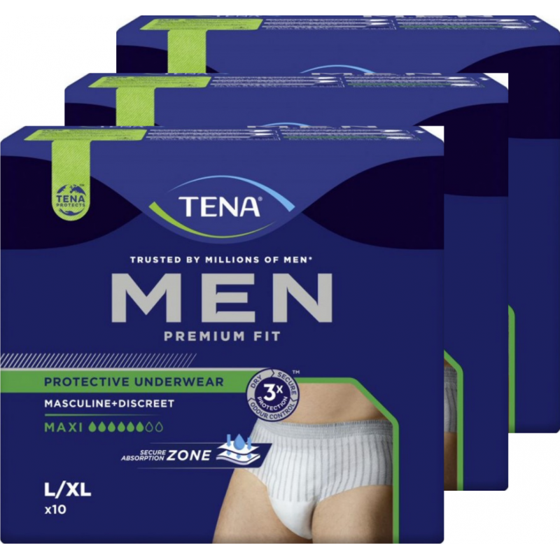 TENA Men Premium Fit - Protection urinaire homme - L/XL - Pack de 3 sachets Tena Men - 5 TENA Men Premium Fit - Protection urinaire homme - L/XL - Pack de 3 sachets Tena Men - 5
