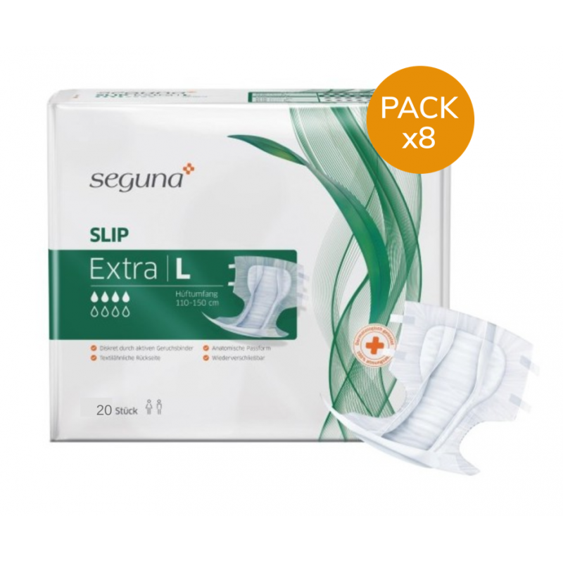 SEGUNA Slip Extra L - Pack de 8 sachets - Couches adultes Seguna Slip - 3 SEGUNA Slip Extra L - Pack de 8 sachets - Couches adultes Seguna Slip - 3