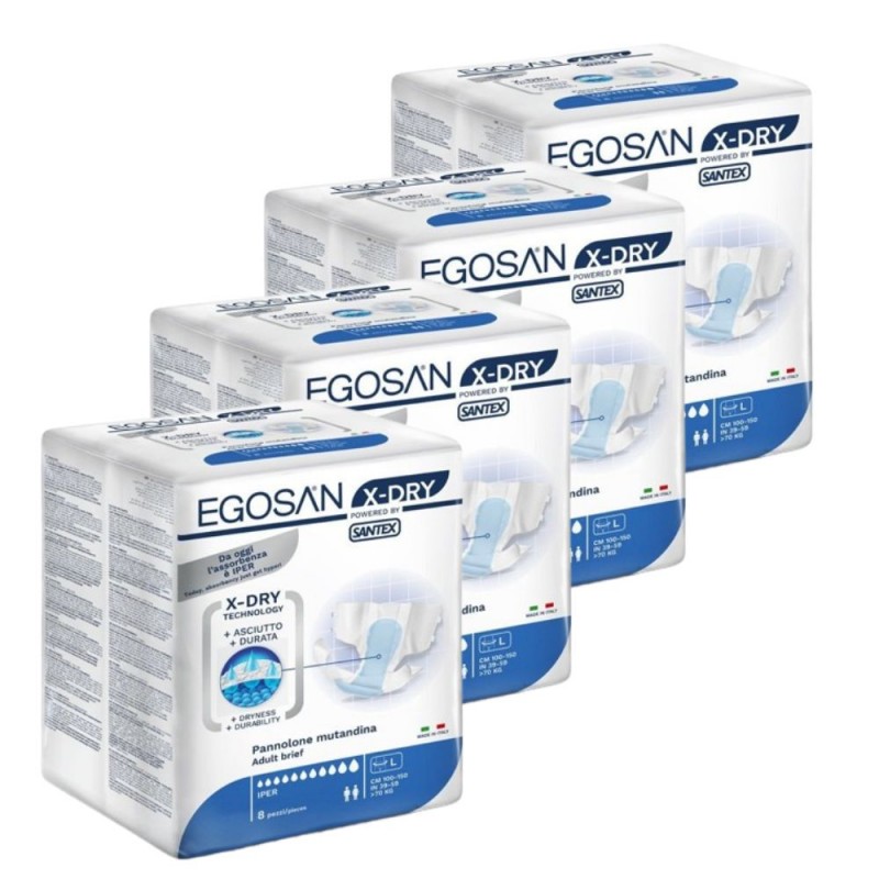 Egosan Slip L X-Dry - Pack de 4 sachets de couches adulte Egosan Slip - 1