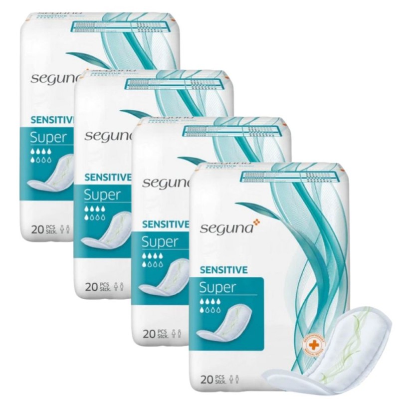 Seguna Sensitive Super - Pack de 4 sachets - Protection urinaire femme Seguna Sensitive - 1 Seguna Sensitive Super - Pack de 4 sachets - Protection urinaire femme Seguna Sensitive - 1