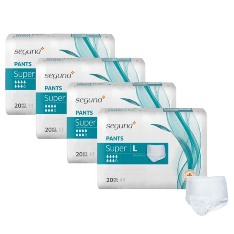 Seguna Pants Super L - Pack de 4 sachets - Slip Absorbant / Pants Seguna Pants - 1 Seguna Pants Super L - Pack de 4 sachets - Slip Absorbant / Pants Seguna Pants - 1