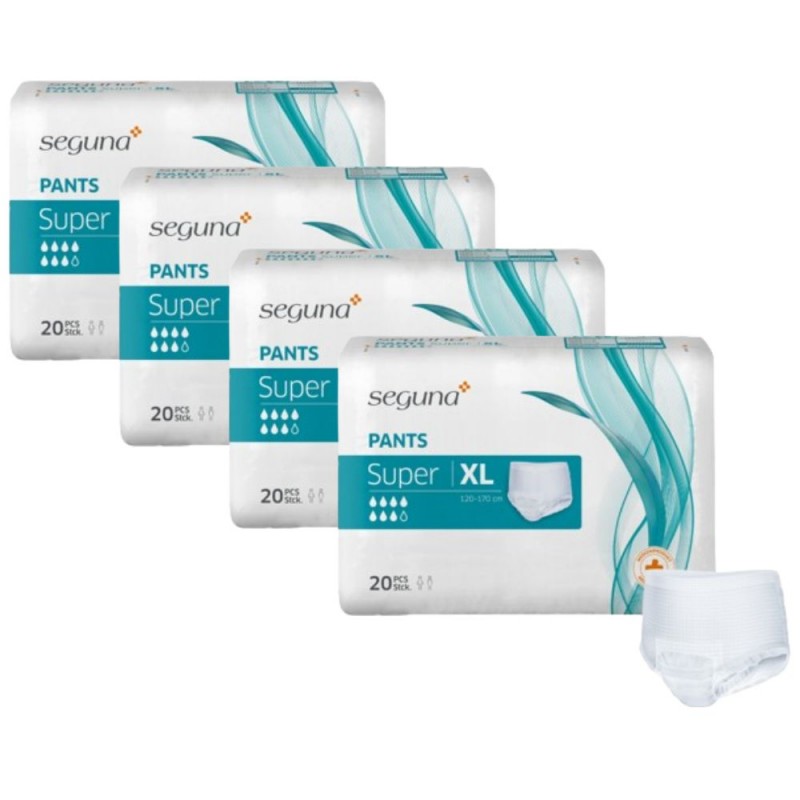 Seguna Pants Super XL - Pack de 4 sachets - Slip Absorbant / Pants Seguna Pants - 2 Seguna Pants Super XL - Pack de 4 sachets - Slip Absorbant / Pants Seguna Pants - 2