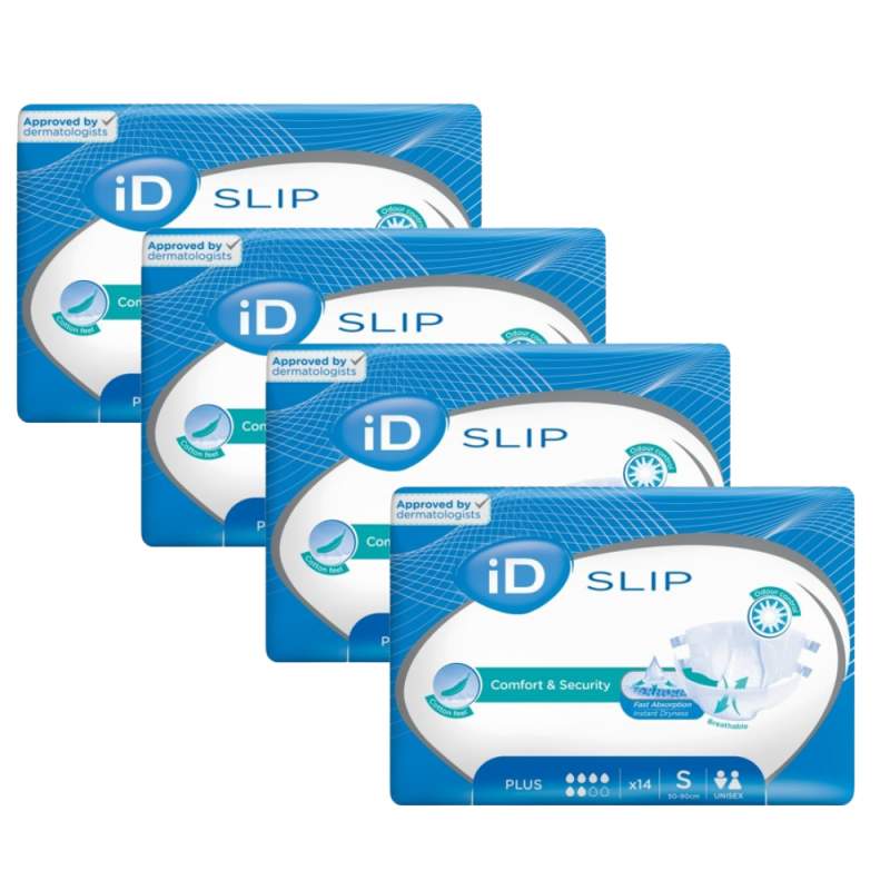 Ontex-ID Expert Slip S Plus - Couches adulte - Pack de 4 sachets Ontex ID Expert Slip - 1 Ontex-ID Expert Slip S Plus - Couches adulte - Pack de 4 sachets Ontex ID Expert Slip - 1