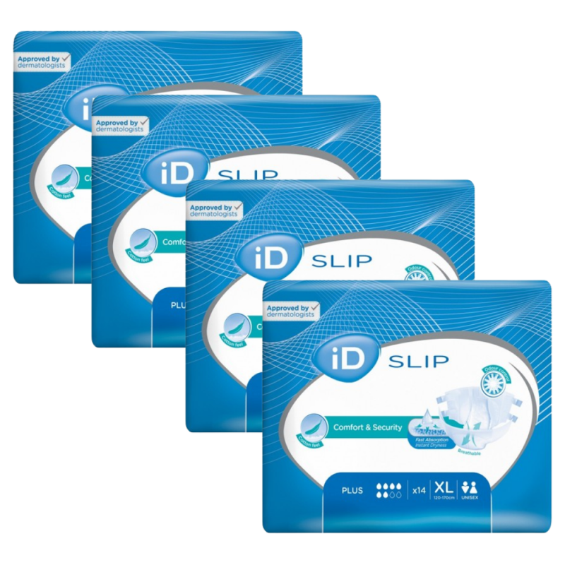 Ontex-ID Expert Slip XL Plus - Couches adulte - Pack de 4 sachets Ontex ID Expert Slip - 1