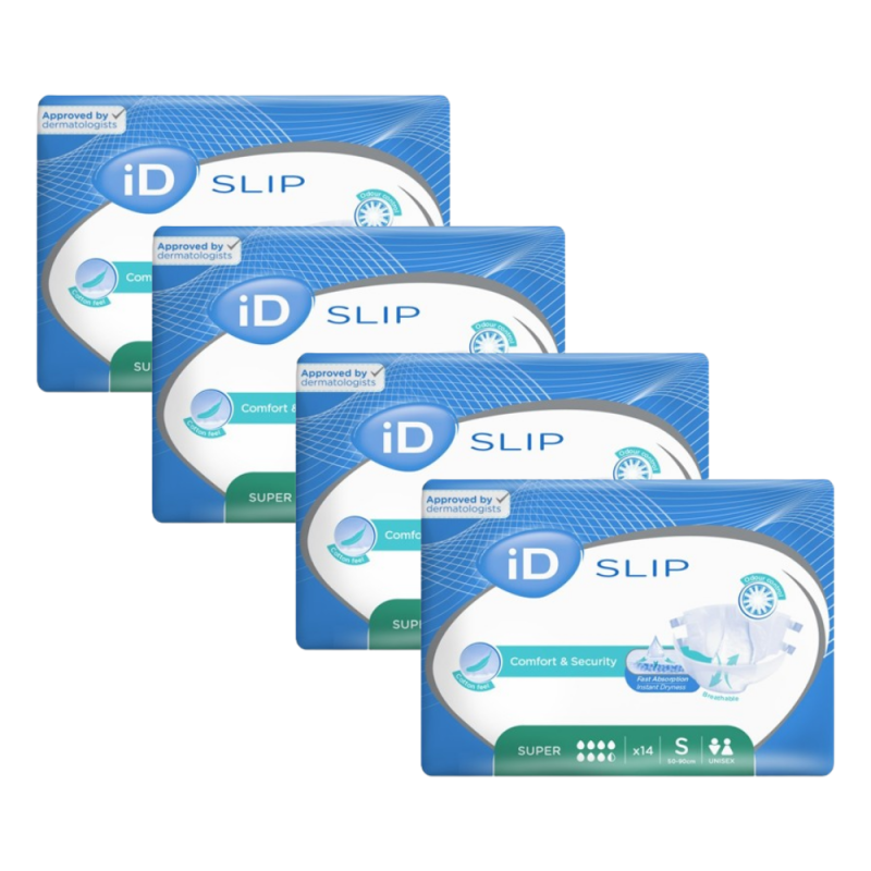 Ontex-ID Expert Slip S Super - Couches adulte - Pack de 4 sachets Ontex ID Expert Slip - 1 Ontex-ID Expert Slip S Super - Couches adulte - Pack de 4 sachets Ontex ID Expert Slip - 1