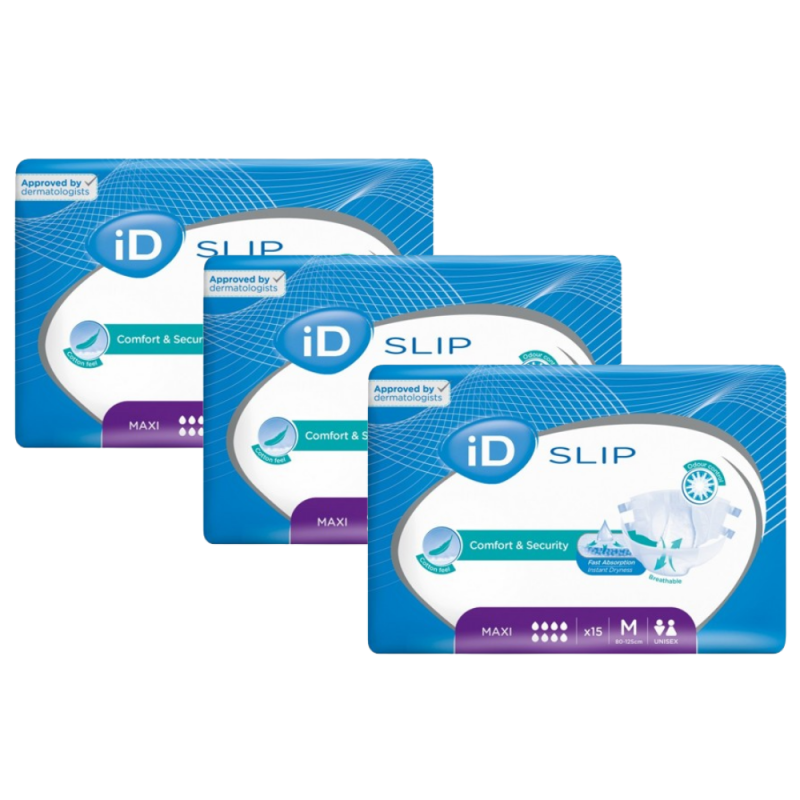 ID Expert Slip M Maxi - Couches adulte - Pack de 3 sachets Ontex ID Expert Slip - 1 ID Expert Slip M Maxi - Couches adulte - Pack de 3 sachets Ontex ID Expert Slip - 1