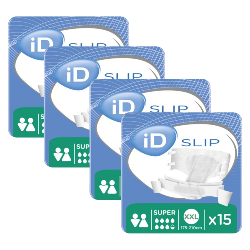 Ontex-ID Slip XXL Super - Couches adulte - Pack de 4 sachets Ontex ID Expert Slip - 1