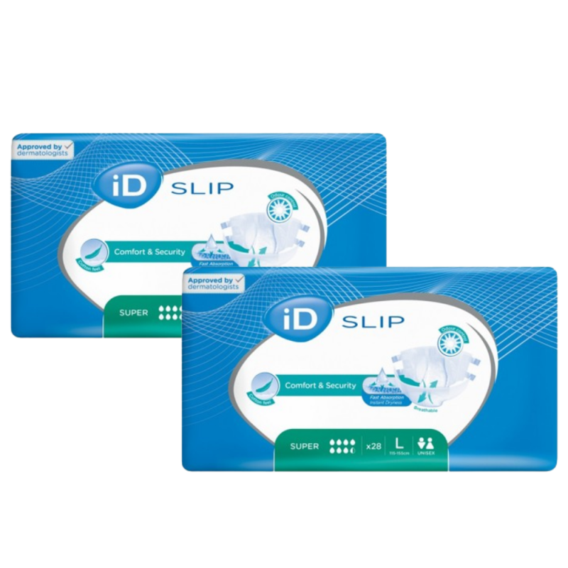 Ontex-ID Expert Slip L Super - Couches adulte - Pack de 2 sachets Ontex ID Expert Slip - 1 Ontex-ID Expert Slip L Super - Couches adulte - Pack de 2 sachets Ontex ID Expert Slip - 1
