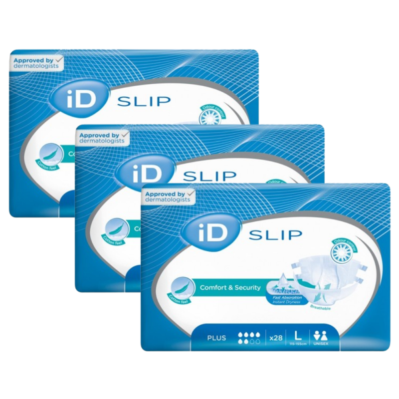 Ontex-ID Expert Slip L Plus - Couches adulte - Pack de 3 sachets Ontex ID Expert Slip - 1 Ontex-ID Expert Slip L Plus - Couches adulte - Pack de 3 sachets Ontex ID Expert Slip - 1