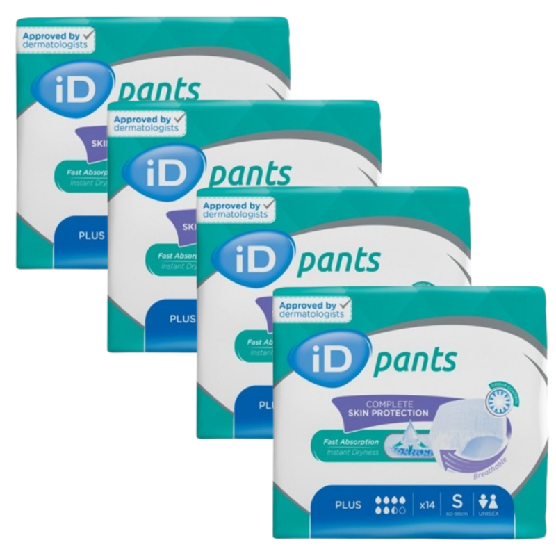 Ontex-ID Pants S Plus - Slip Absorbant / Pants - Pack de 4 sachets Ontex ID Pants - 1 Ontex-ID Pants S Plus - Slip Absorbant / Pants - Pack de 4 sachets Ontex ID Pants - 1