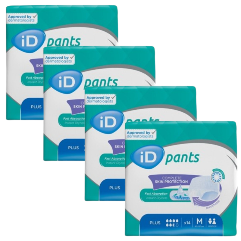 Ontex-ID Pants M Plus - Slip Absorbant / Pants - Pack de 4 sachets Ontex ID Pants - 1 Ontex-ID Pants M Plus - Slip Absorbant / Pants - Pack de 4 sachets Ontex ID Pants - 1
