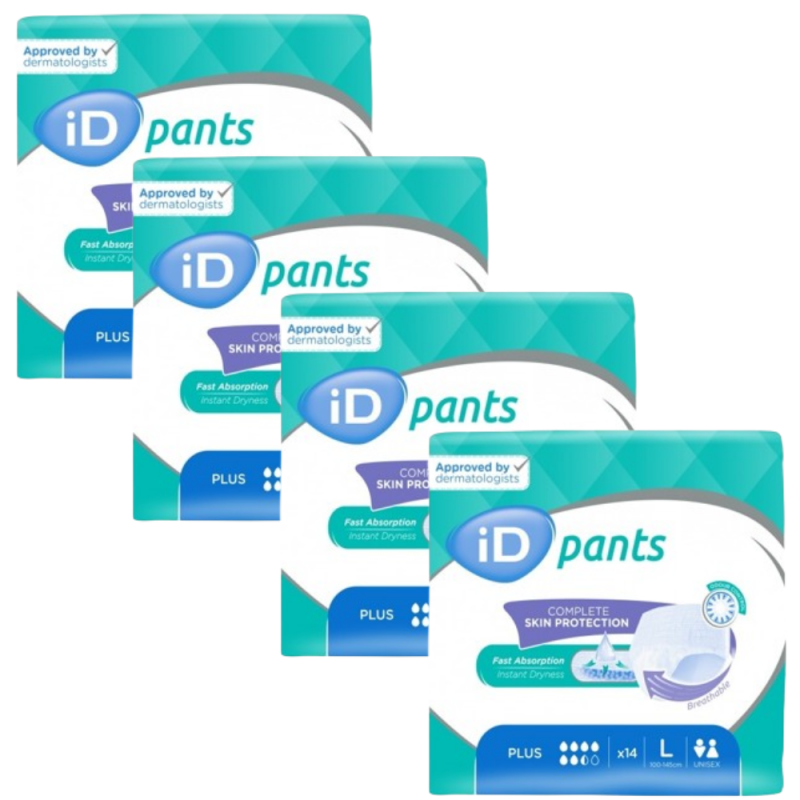 Ontex-ID Pants L Plus - Slip Absorbant / Pants - Pack de 4 sachets Ontex ID Pants - 1 Ontex-ID Pants L Plus - Slip Absorbant / Pants - Pack de 4 sachets Ontex ID Pants - 1