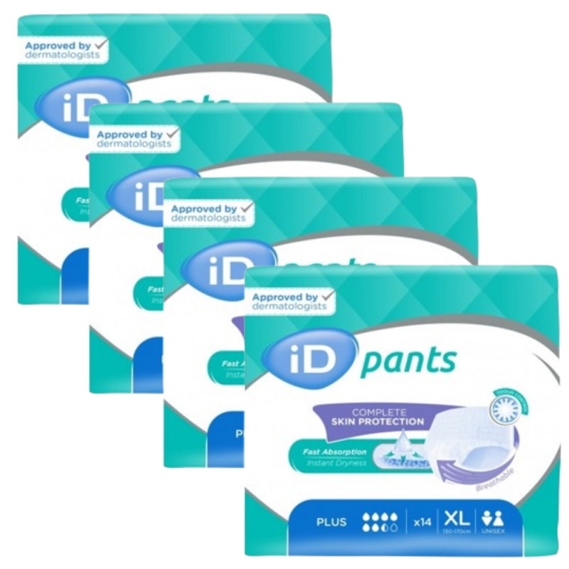 Ontex-ID Pants XL Plus - Slip Absorbant / Pants - Pack de 4 sachets Ontex ID Pants - 1 Ontex-ID Pants XL Plus - Slip Absorbant / Pants - Pack de 4 sachets Ontex ID Pants - 1