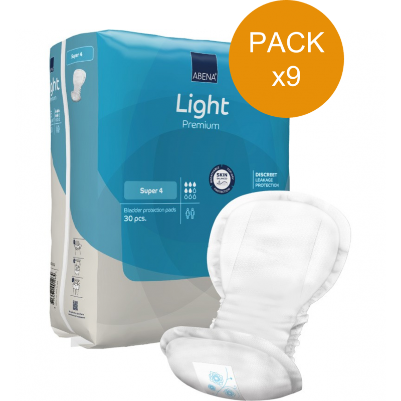 Abena Light Super n°4 - Protection urinaire femme - Pack de 9 sachets Abena Light - 1