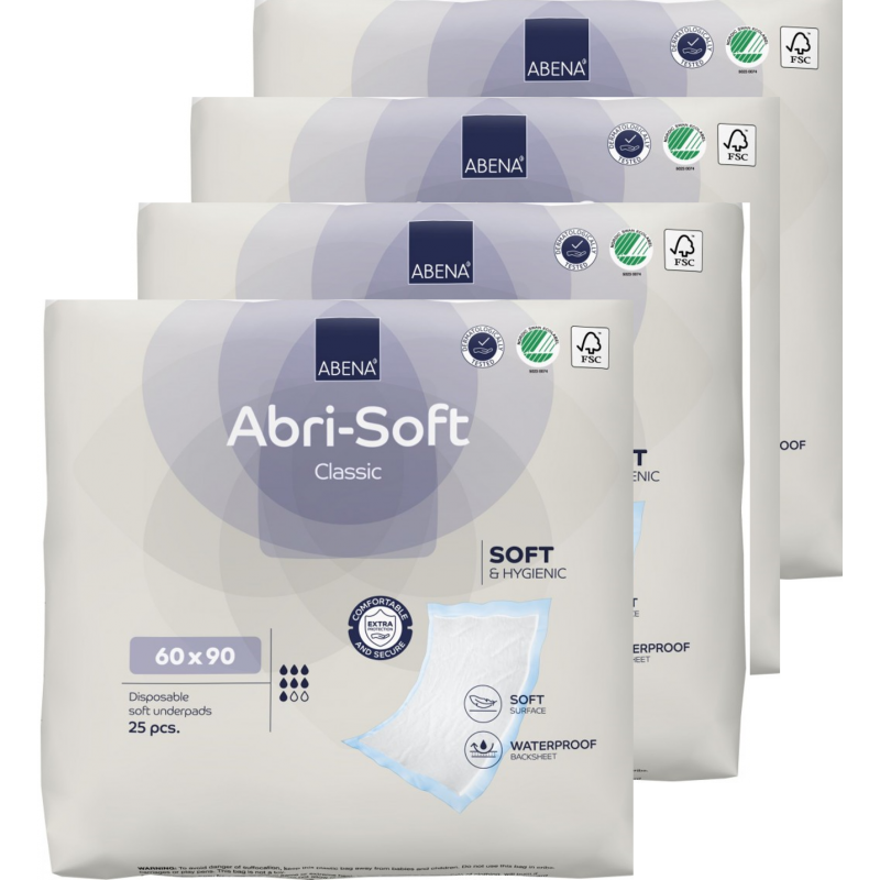 Abri-Soft Classic - Alèse jetable 60x90 - Pack de 4 sachets Abena Abri Soft - 5 Abri-Soft Classic - Alèse jetable 60x90 - Pack de 4 sachets Abena Abri Soft - 5