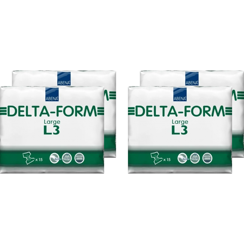 Abena-Frantex Delta-Form L N°3 -Couches adulte - Pack de 4 sachets Abena Abri Form - 1 Abena-Frantex Delta-Form L N°3 -Couches adulte - Pack de 4 sachets Abena Abri Form - 1