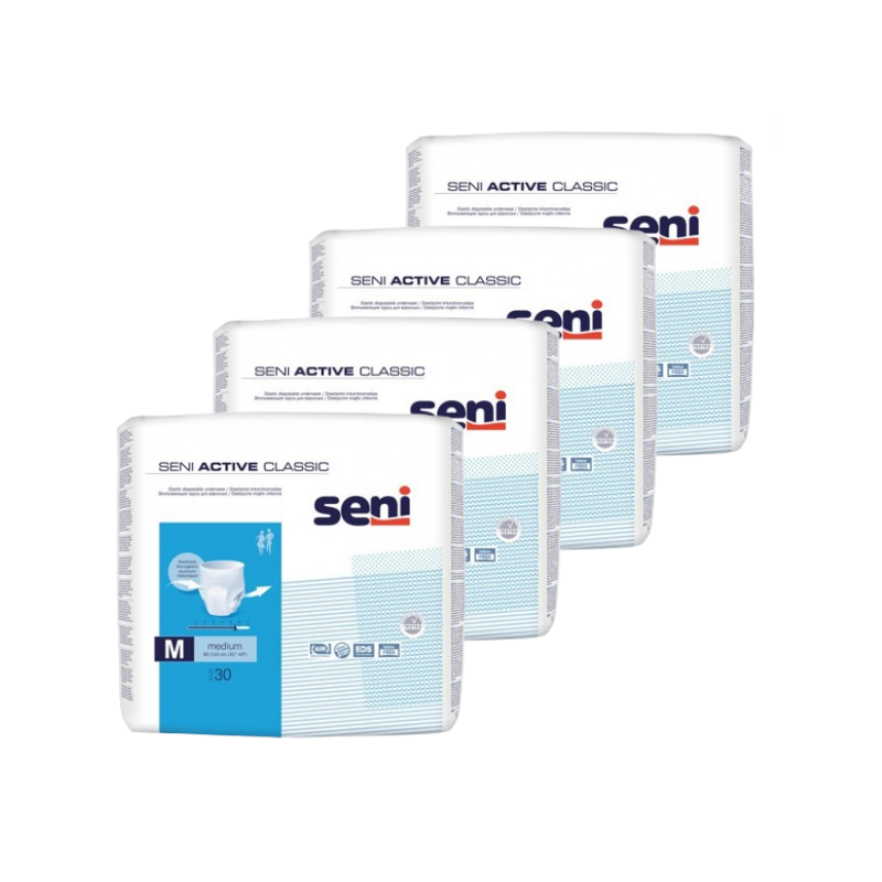 Seni Active Classic M - Pack de 4 sachets - Slip absorbant/ Pants Seni Classic - 1 Seni Active Classic M - Pack de 4 sachets - Slip absorbant/ Pants Seni Classic - 1