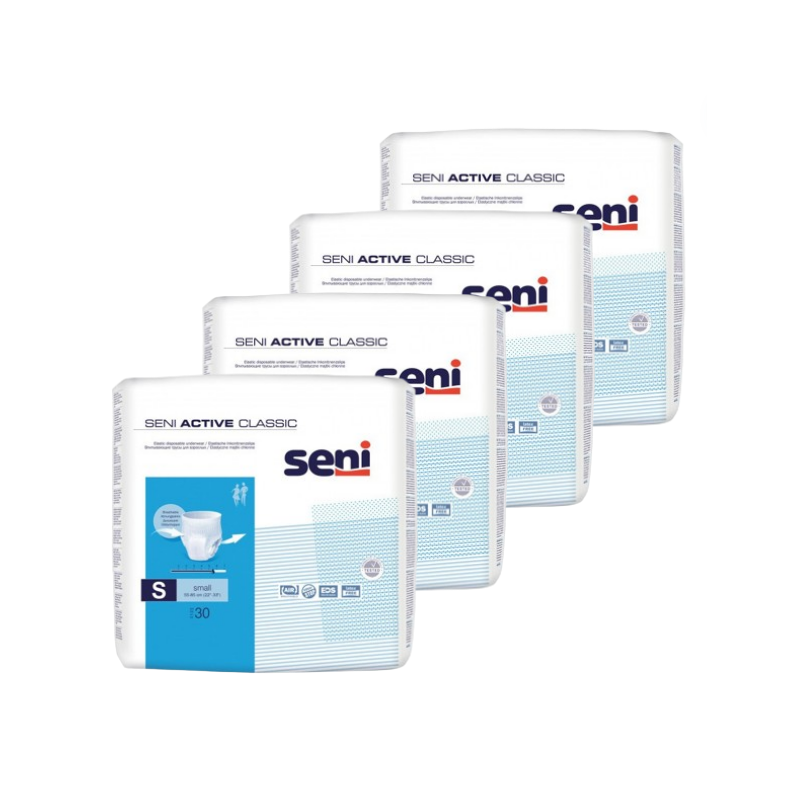 Seni Active Classic S - Pack de 4 sachets - Slip absorbant/ Pants Seni Classic - 1 Seni Active Classic S - Pack de 4 sachets - Slip absorbant/ Pants Seni Classic - 1